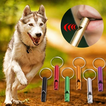 1 Adet Pet Köpek Eğitim Düdük Köpekler için Köpek Ses Taşınabilir Flüt Alüminyum Alaşım Pet Köpek Eğitim Islık Evcil Hayvan Malzemeleri
