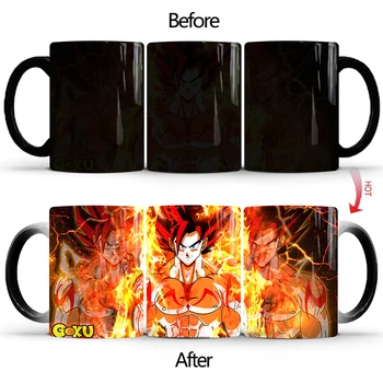 1 Adet Yeni 350 ml Renk Değiştirme Goku Vegata Kupalar Kahve Çay Süt Seramik Bardak Arkadaşlar için Hediyeler Çocuk