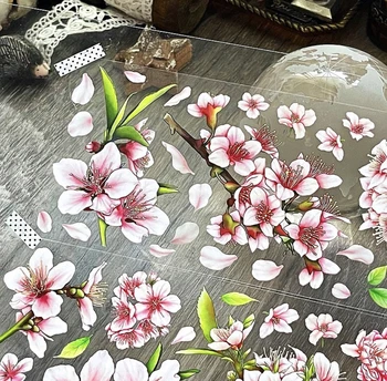 1 Döngü-200cm Bettypeı Kiraz Çiçeği Sezon Washi evcil hayvan bandı Planlayıcısı DIY Kart Yapımı Scrapbooking Planı Dekoratif Sticker