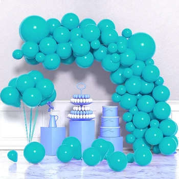 1 Takım Teal Balonlar Garland Kemer Kiti Turkuaz Balon Festivali Parti Mutlu Doğum Günü Bebek Duş Düğün Hava Globos Süslemeleri