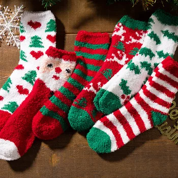 1 Çift Kadın Çorap Rahat Kış Noel Çorap David'in Geyik Pamuk Karikatür Sıcak Tutmak Sevimli Bayan Kız Çorap noel hediyesi Kutusu