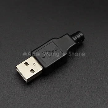 10 adet/grup USB Erkek 4pin A Tipi fiş konnektörü için Plastik Kapaklı Veri Bağlantı Arayüzü Şarj