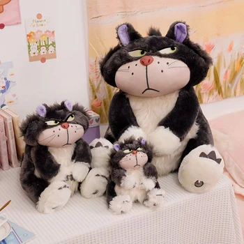 15-65cmGenuine Disney Kawaii Karikatür Peluş Bebek Lucifer Kedi Külkedisi Kedi peluş oyuncak Hayvan Yastık Oyuncak Doğum Günü Hediyeleri çocuklar için