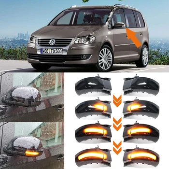 2 Adet VW Touran 2003 - 2010 İçin Dinamik Kaydırma LED sinyal lambası Sıralı dikiz aynası Göstergesi Flaşör İşık