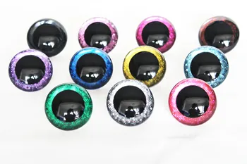 20 adet yeni tasarım 9mm için 16mm yuvarlak şeffaf oyuncak güvenlik glitter gözler glitter kumaş sert yıkayıcı peluş bebek Q11