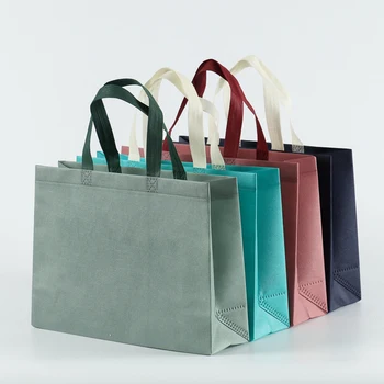 2022 Büyük Boy Yeni Katlanabilir alışveriş çantası Yeniden Kullanılabilir Dokunmamış Eko Tote Çanta Giyim Mağazası Alışveriş Çantaları Bakkal Torbaları Kılıfı Çanta