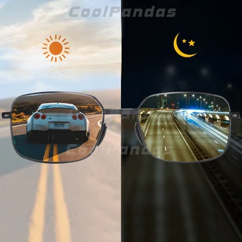 2022 Fotokromik Güneş Gözlüğü Erkekler Polarize Sürüş Bukalemun Gözlük Katlanır Çerçeve Erkek güneş gözlüğü Dikdörtgen Oculos masculino