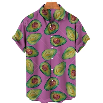 2022 Yeni T-shirt Erkek Meyve Papaya Desen Baskı Kısa kollu Yaz Moda Rahat havai gömleği Eğlenceli Nefes Üst 5xl