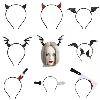 2022 Yenilik Cadılar Bayramı kostümlü oyun saç Çember Gotik Şeytan Boynuz Kafa Bandı Örümcek Peçe Maskesi Hairband Parti Masquerade saç aksesuarları