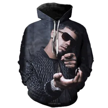 2023 Rapçi Anuel AA 3D Baskı Hoodies Erkek Kız Gerçek Hasta La Muerte Çocuklar Hoodie Hip Hop Kazak Streetwear Ceket Elbise