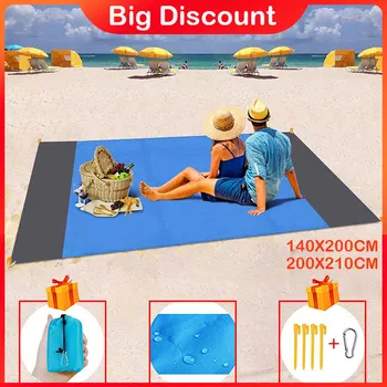 2x2. 1m Taşınabilir Piknik Plaj Mat Cep Battaniye Su Geçirmez plaj battaniyesi Katlanır Hafif Kamp Mat Açık Kum Plaj Mat
