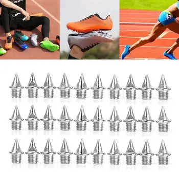 30 ADET Dayanıklı Gümüş Atletik Yedek koşu ayakkabıları Noel Ağacı 7mm Çelik Parça Kısa Sivri Atletizm Ayakkabı Çıtçıt