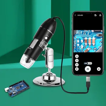 3in1 Tip-C USB 1600X Dijital Mikroskop Kamera Taşınabilir elektronik Mikroskop Lehimleme İçin LED Büyüteç cep telefonu Tamir İçin