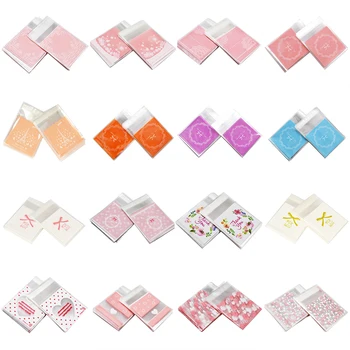 50/100 adet papyon Tasarım Çerez Şeker Çanta Kendinden Yapışkanlı Plastik Ambalaj Çanta Düğün Parti Bisküvi Pişirme Paketi Malzemeleri