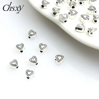 50 adet Kalp şeklinde halka boncuk Charms Antik Gümüş Renk Aşk Metal Gevşek Boncuk Takı Yapımı İçin dıy bilezikler Aksesuarları