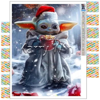 5D DİY Elmas Boyama Star Wars Yoda Bebek Noel Sanat Nakış Tam Kare Çapraz Dikiş Hobi Hediye Mozaik Ev Dekorasyon