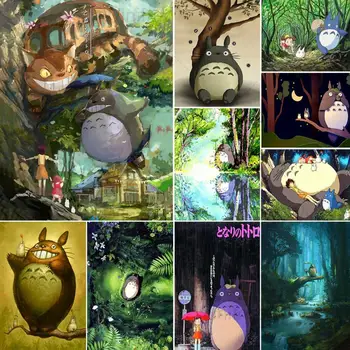5D Elmas Boyama Komşum Totoro Hayao Miyazaki Japonya Anime Film Tam Matkap Çapraz Dikiş Elmas Mozaik Çocuk El Sanatları