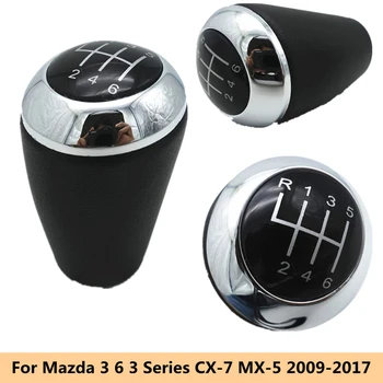 6 Hız PU Deri Vites Topuzu Kolu Shifter Mazda 3 6 3 Serisi CX-7 MX-5 2009 2010 2011 2012 2013 2014 2015 2016 2017