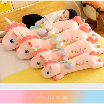 70-110cm Sevimli Yumuşak Dev Unicorn Dolması peluş oyuncak Hayvan Oyuncaklar Bebek Çocuk Yatıştırmak uyku yastığı Bebek Doğum Günü Hediyeleri kızlar için