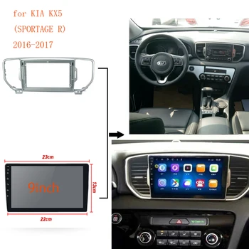 9 inç araç DVD oynatıcı Çerçeve Ses Dash Trim Kitleri Facia Paneli Radyo Çalar ekran 2 Din KIA KX5 (SPORTAGE R) 2016-2017 Çerçeve