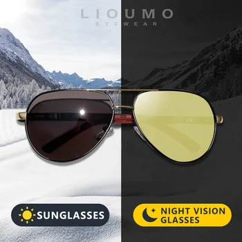 Akıllı Havacılık Fotokromik Polarize Güneş Gözlüğü Erkekler İçin Gündüz Gece Görüş Sürüş güneş gözlüğü Kadın zonnebril heren UV400