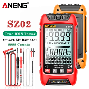 ANENG SZ02 Dijital Multimetre Transistör Akıllı Test Cihazları 9999 Sayımlar True RMS Otomatik Elektrik Kapasite Ölçer Sıcaklık Direnci