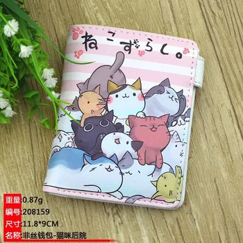 Anime Neko Atsume kart tutucu Çanta Yeni Satış Renkli Kısa bozuk para cüzdanı Erkek Kız Hediye için