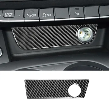 Araba puro çakmağı panel dekorasyon Kapak Trim Sticker Audi A4 B9 2017-2019 Araba İç Aksesuarları Karbon Fiber