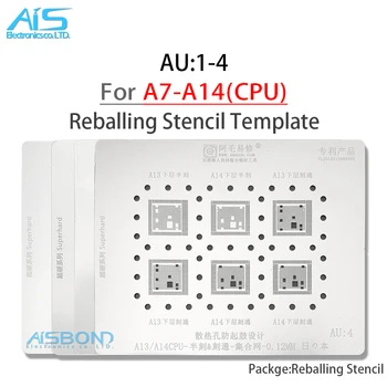 AU1 - 4 BGA Reballing Stencil İçin A7 A8 A9 A10 A10 A11 A12 A13 A14 CPU İçin iPhone 6 6S 7 7P 8 Artı X XS 11 12 Pro Max Mini 11Pro