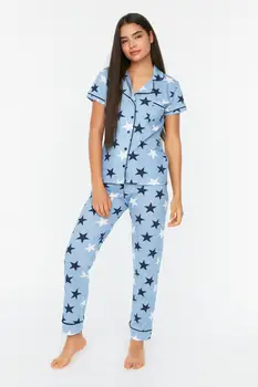 Baskılı örme pijama takımı THMSS21PT0786