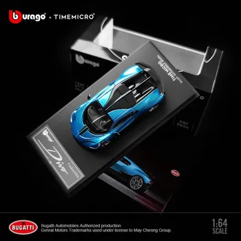 Bburago Timemicro 1/64 Bugatti DİVO Mavi Supercar Koleksiyonu Diecast Spor Yarış Model Araba Oyuncak Hediye için Erkek Çocuk