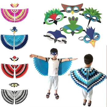 Cadılar bayramı Karnaval Keçe Pelerin Masquerade Gösterisi Giyinmek Kanatları çocuk Günü Kuş Pelerin Yaratıcı Sahne Çocuklar Kelebek Kostüm