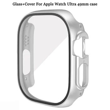 Cam + Kapak İçin Apple Watch Ultra 49mm kasa smartwatch PC Tampon + Ekran Koruyucu Temperli kılıf iwatch serisi bant Aksesuarları