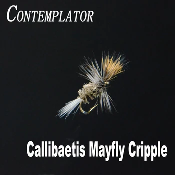 CONTEMPLATOR 5 adet/kutu 16# Callibaetis Mayfly Cripple ortaya çıkan mayflies kuru sinek lures yapay sinek balıkçılık yanlış sinekler yem