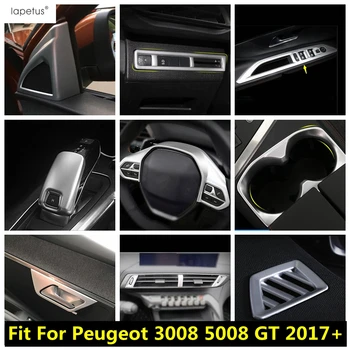 Dashboard Hava Firar A Pillar Çerçeve Su Bardağı Paneli Vites golf sopası kılıfı Trim İçin Peugeot 3008 5008 GT 2017 -2022 Araba Aksesuarları