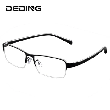 DEDING 60mm Iş Boy gözlük çerçevesi Süper Büyük Optik Gözlük Yarım Çerçeve Büyük Kafa Metal Büyük Boy Gözlük DD1455