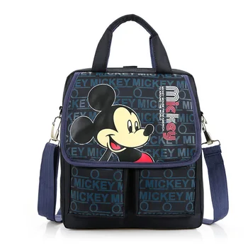 Disney karikatür çanta birincil çantası okul kız erkek Mickey mouse Minnie çocuk çift cep taşınabilir öğretici çanta omuz