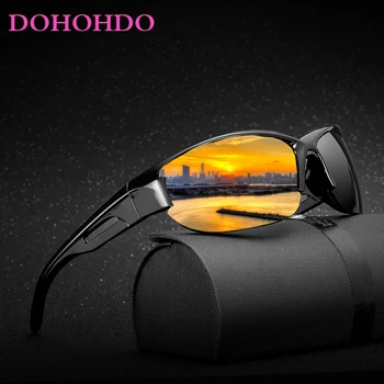 DOHOHDO Moda Polarize Güneş Gözlüğü Erkekler Lüks Marka Tasarımcısı Vintage Sürüş güneş gözlüğü Erkek Gözlük Gölge UV400
