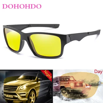 DOHOHDO Sürücü gece görüş gözlüğü Erkekler Polarize Güneş Gözlüğü Kadın Parlama Önleyici Araba sürüş gözlükleri Sarı Lens Gözlük UV400