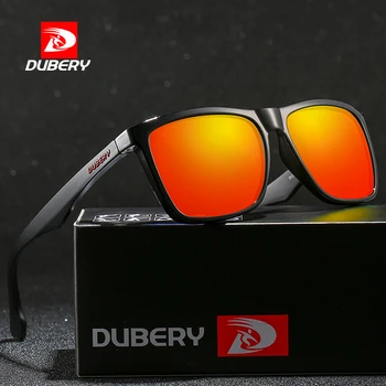DUBERY Kare erkek Yaz UV Polarize Güneş Gözlüğü Marka Tasarımcısı Sürüş Sürücü Ayna Sunglass Erkek Shades Óculos D150
