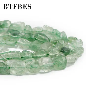 Düzensiz Çakıl boncuk Yeşil çilek Kuvars Doğal kristal 4 ~ 7mm paspayı Gevşek DİY Charm Bilezik Takı yapımı Toptan
