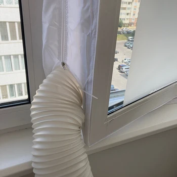 Ev Esnek Kumaş Sızdırmazlık Plakası 4M Taşınabilir Klima için Hava Kilidi Çatı Pencereleri Pencere Contası Zip ve Sihirli Etiket