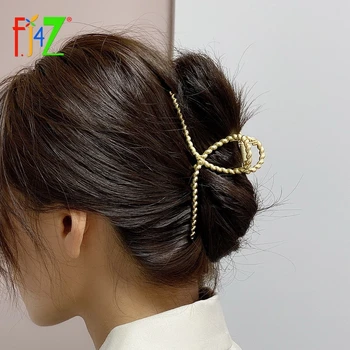 F. J4Z Yeni Trend Saç Pençeleri Kadınlar için Sıcak Ins kızın Saç Klipleri Popüler Büyük Altın Alaşım Hairgrips Takı saç aksesuarları