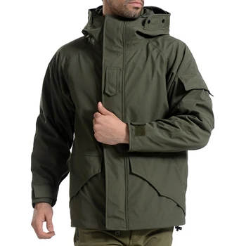 G8 Erkekler Kış Kamuflaj Termal Kalın Ceket + Astar Parka Askeri Taktik Kapşonlu 2in1 Ceket Su Geçirmez Avcılık Yürüyüş Dış Giyim
