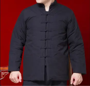 Geleneksel Çin Tarzı pamuklu ceket Kış Tang Ceket Erkekler Vintage Kalın Yaşlı