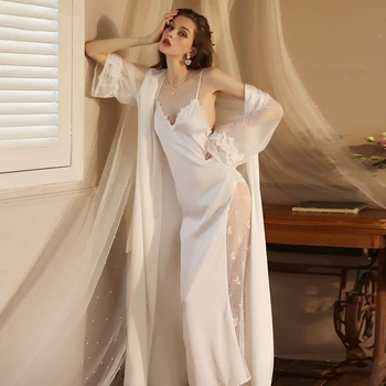 Gelin Düğün Elbise Takım Elbise Askısı Gecelik Seksi Dantel Patchwork Pijama Nedime Düğün Kimono Bornoz Elbisesi Iç Çamaşırı