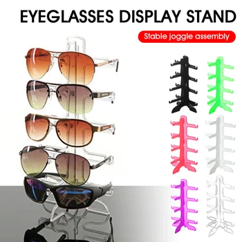 Güneş gözlüğü Gözlük plastik Ekran Raf Standları Gözlük Ekran Göster Standı Tutucu Raf 4 Pairs Gözlük Tutucu Ekran Standı