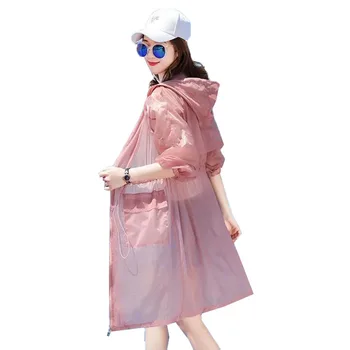 Güneş koruma giyimi kadın Orta Uzun Yaz 2021 Yeni Stil Kore Tarzı İnce Vahşi Rüzgarlık Güneş Koruma Gömlek Ceket