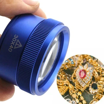 Hafif 30x40 Büyüteç Tek Renkli Optik Lens Taşınabilir Büyüteç Büyüteç Takı Sikke Pullar İzle