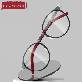 Hafif İnce Gözlük Titanyum Erkekler Tasarım Reçete Gözlük Yuvarlak Optik Lens Şeffaf Kristal Tasarımcı güneş gözlüğü çerçevesi